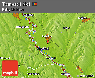 Physical 3D Map of Tomeştii Noi