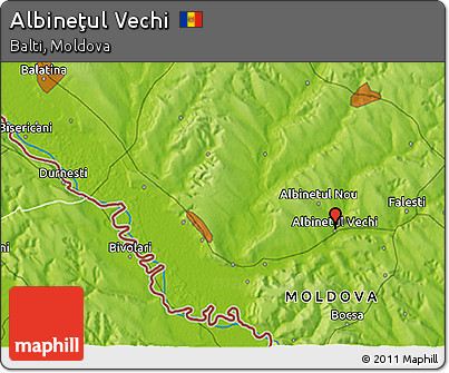 Physical 3D Map of Albineţul Vechi