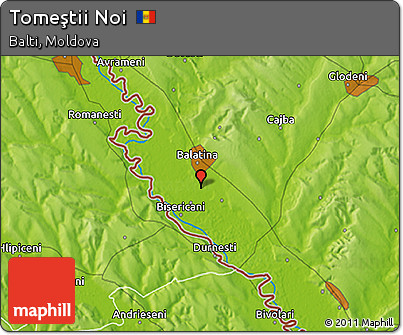 Physical 3D Map of Tomeştii Noi