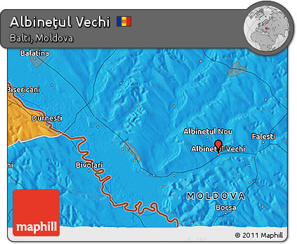 Political 3D Map of Albineţul Vechi