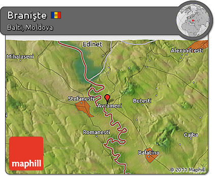 Satellite 3D Map of Branişte