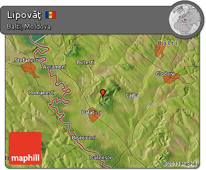 Satellite 3D Map of Lipovăţ
