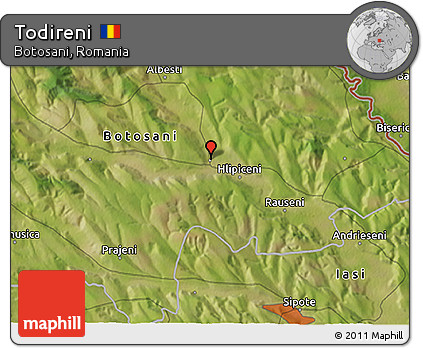 Satellite 3D Map of Todireni