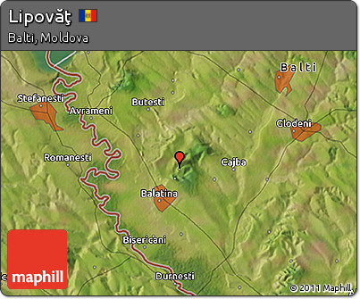 Satellite 3D Map of Lipovăţ