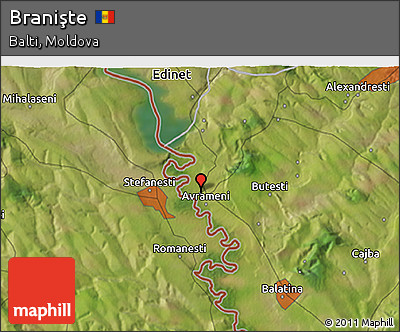 Satellite 3D Map of Branişte
