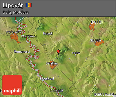 Satellite 3D Map of Lipovăţ