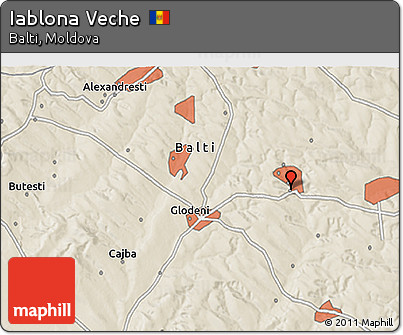 Shaded Relief 3D Map of Iablona Veche