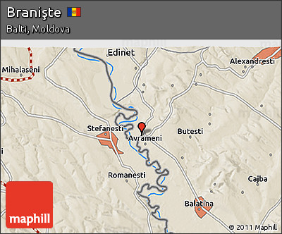 Shaded Relief 3D Map of Branişte