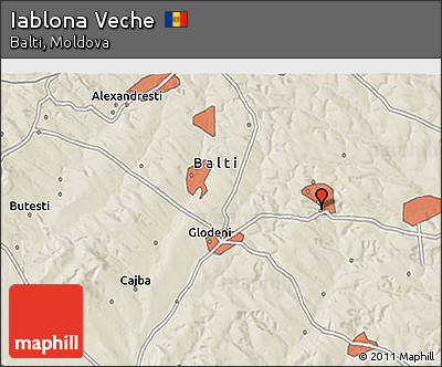 Shaded Relief 3D Map of Iablona Veche