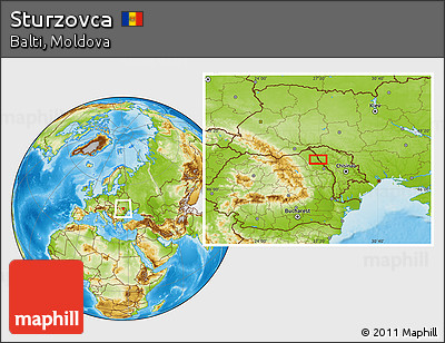 Physical Location Map of Sturzovca