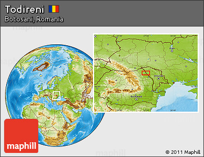 Physical Location Map of Todireni