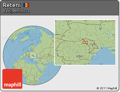 Savanna Style Location Map of Reteni