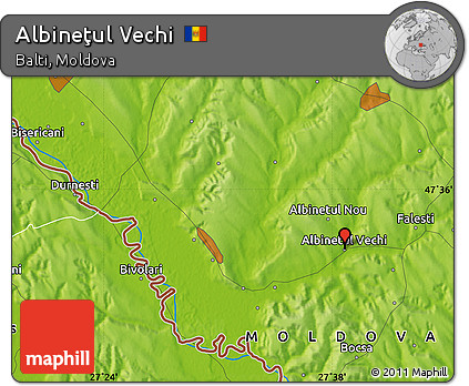 Physical Map of Albineţul Vechi