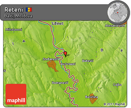 Physical Map of Reteni