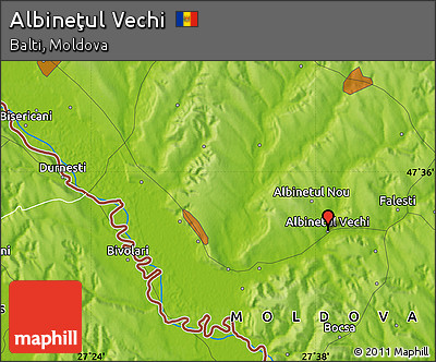Physical Map of Albineţul Vechi