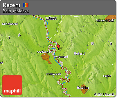 Physical Map of Reteni