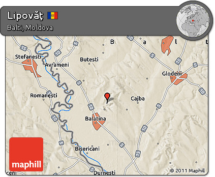 Shaded Relief Map of Lipovăţ