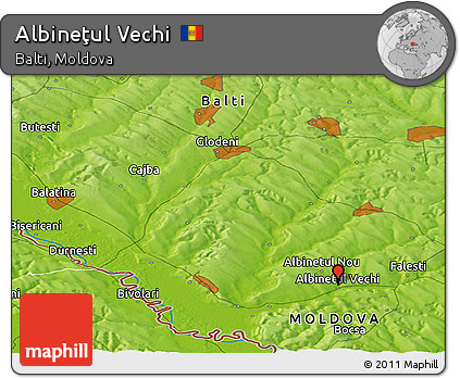 Physical Panoramic Map of Albineţul Vechi