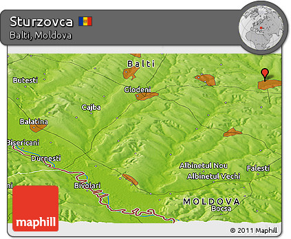 Physical Panoramic Map of Sturzovca