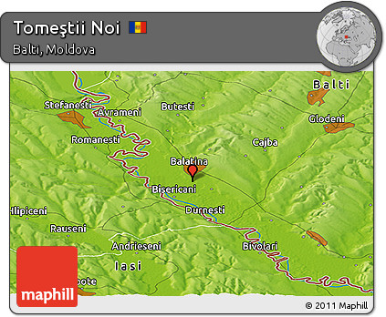 Physical Panoramic Map of Tomeştii Noi