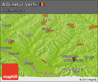 Physical Panoramic Map of Albineţul Vechi