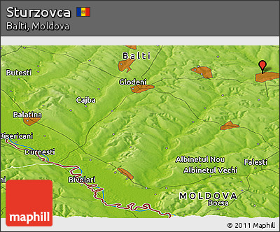 Physical Panoramic Map of Sturzovca