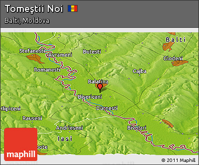 Physical Panoramic Map of Tomeştii Noi