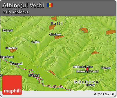 Physical Panoramic Map of Albineţul Vechi