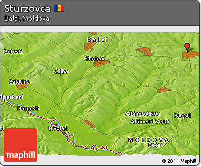 Physical Panoramic Map of Sturzovca