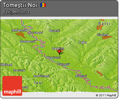 Physical Panoramic Map of Tomeştii Noi