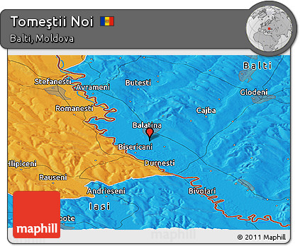 Political Panoramic Map of Tomeştii Noi
