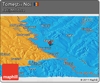 Political Panoramic Map of Tomeştii Noi