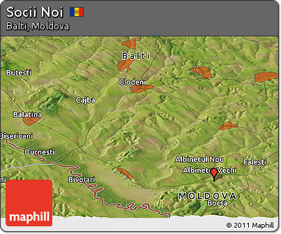 Satellite Panoramic Map of Socii Noi
