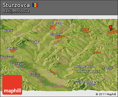 Satellite Panoramic Map of Sturzovca