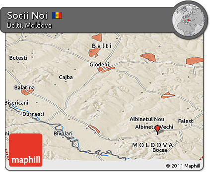 Shaded Relief Panoramic Map of Socii Noi
