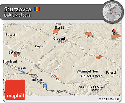 Shaded Relief Panoramic Map of Sturzovca
