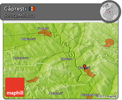 Physical 3D Map of Căpreşti