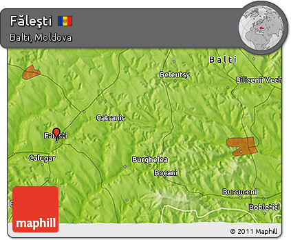Physical 3D Map of Făleşti