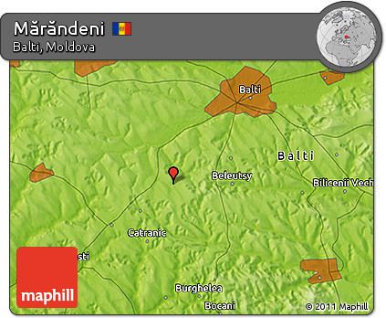 Physical 3D Map of Mărăndeni