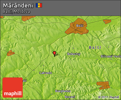 Physical 3D Map of Mărăndeni