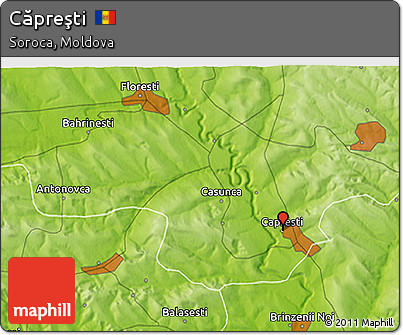 Physical 3D Map of Căpreşti