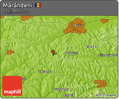 Physical 3D Map of Mărăndeni