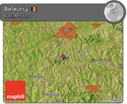 Satellite 3D Map of Beleutsy