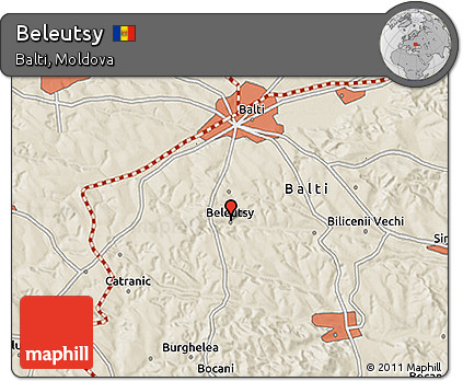Shaded Relief 3D Map of Beleutsy