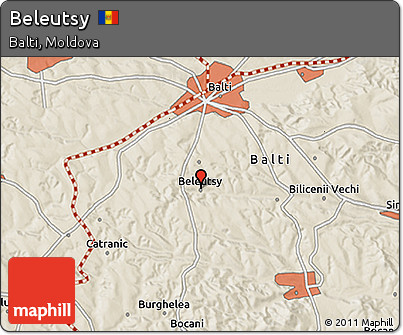 Shaded Relief 3D Map of Beleutsy