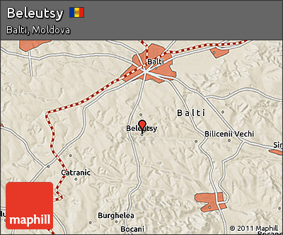 Shaded Relief 3D Map of Beleutsy