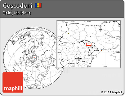 Blank Location Map of Coşcodeni