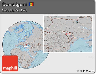Gray Location Map of Domulgeni, hill shading