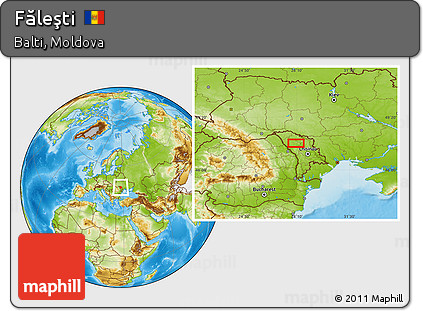 Physical Location Map of Făleşti