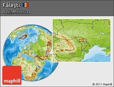 Physical Location Map of Făleşti